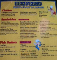 Beau Legs Fish And Chips menu