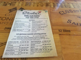 Citrola's Italian Grill Pizzeria menu
