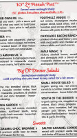 Hideout Saloon menu