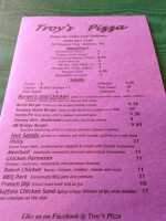 Troy's Pizza Outdoor Cafe menu