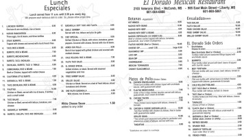 El Dorado Mexican Grill menu