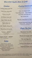 Blue Oak Oyster And Grill menu