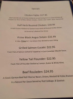 Inn Between Steak Seafood menu