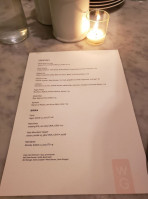 Willmott's Ghost menu