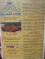 Shalimar Charcoal Tandoor menu