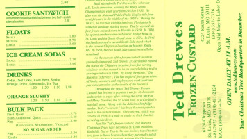 Ted Drewes Frozen Custard menu