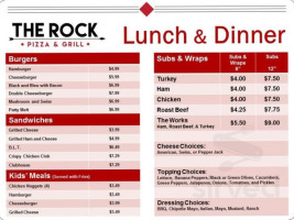 The Rock Pizza And Grill menu