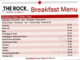 The Rock Pizza And Grill menu