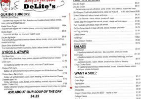 Delite's menu