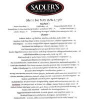Sadler's Ordinary menu