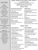 Bistro 63 menu