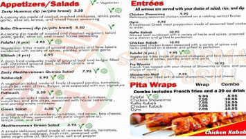 Zesty Shawarma And Grill menu
