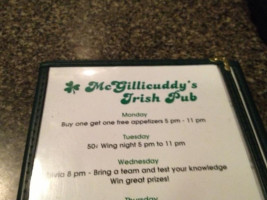 Mcgillicuddy's Irish Pub food