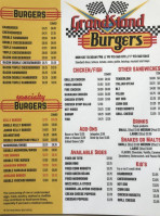 Grandstand Burgers menu