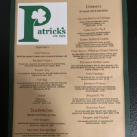 Patrick's Pub Grille menu