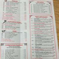 zheng's Chinese Restaurant menu