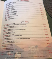 Enat Fine Ethiopan Cuisine menu