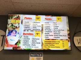 Taqueria La Mexicana menu
