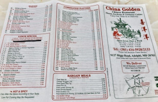 China Golden menu