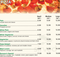 Romano's Pizzeria Deli menu