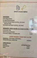 Dave's Place menu