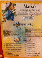 Maria’s Mexican menu