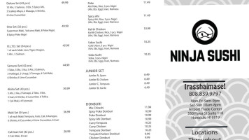 NINJA SUSHI menu