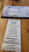 Locals Tavern menu