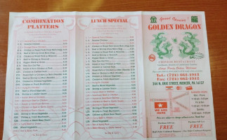 Golden Dragon Chinese menu