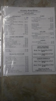 Country Road Diner menu