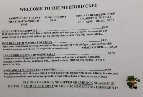 Medford Cafe menu