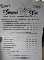 Steve's Stoopid Subs menu