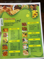 The Curry Leaf menu