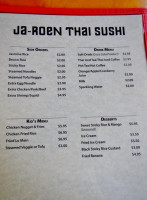 Ja-roen Thai menu