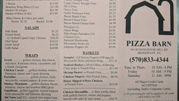 Pizza Barn menu