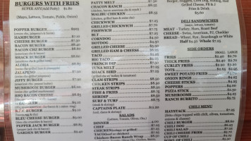 Snack Shack menu