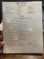 Akira Ramen&izakaya menu