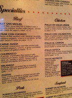 San Miguel Grill menu