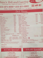 Sam's Deli And Catering menu