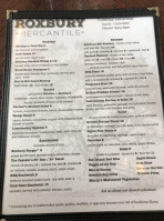 Roxbury Mercantile menu