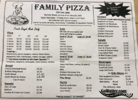 Family Pizza House menu