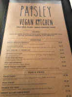 Paisley Vegan Kitchen menu