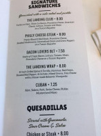 The Landing Club Cafe menu