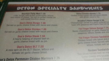 Detox Grill menu