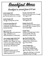 Alborn Tavern menu
