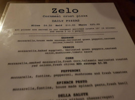 Zelo Pizzeria menu