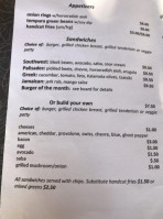 Palisades Cafe menu