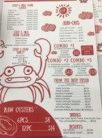 Crabby Crabby menu
