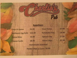 Charlie's Pub menu