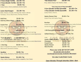 Los Rudos Tacos Y Hotdogs menu